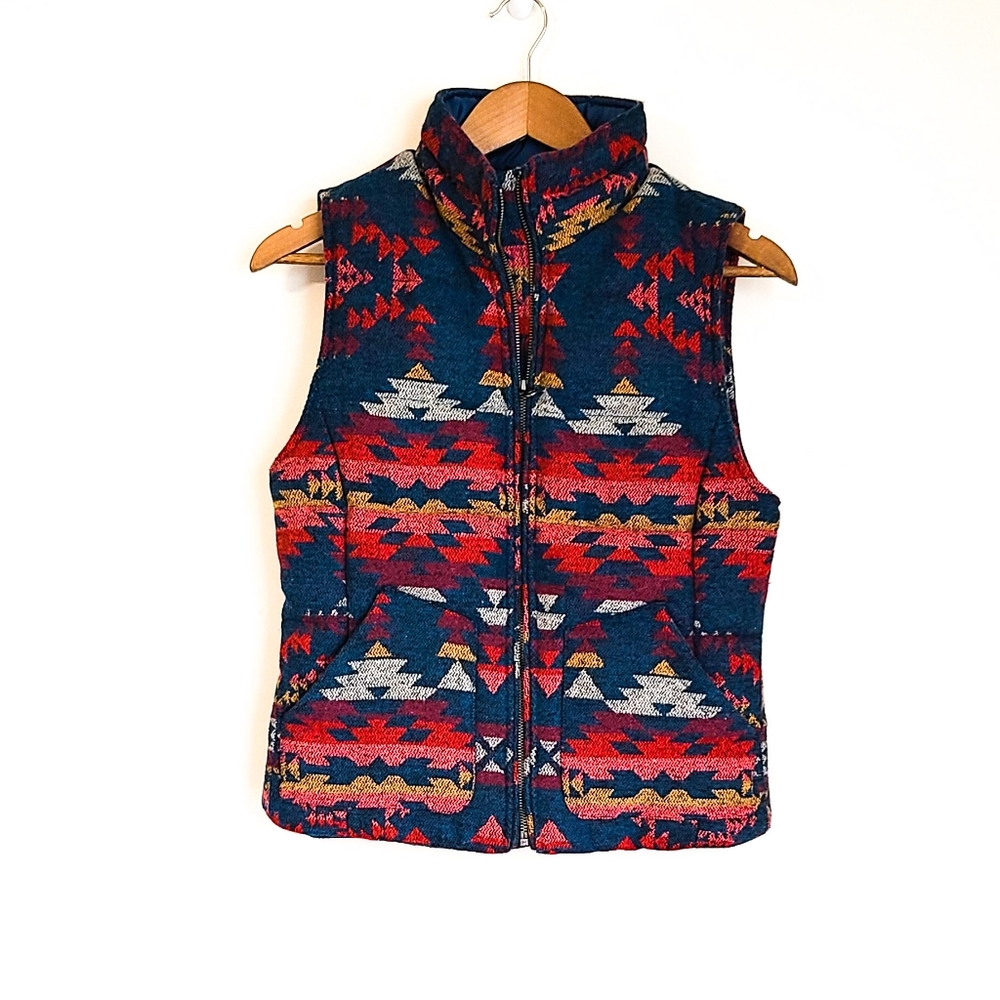 American Eagle MULTI Color AZTEC Puffer Vest
